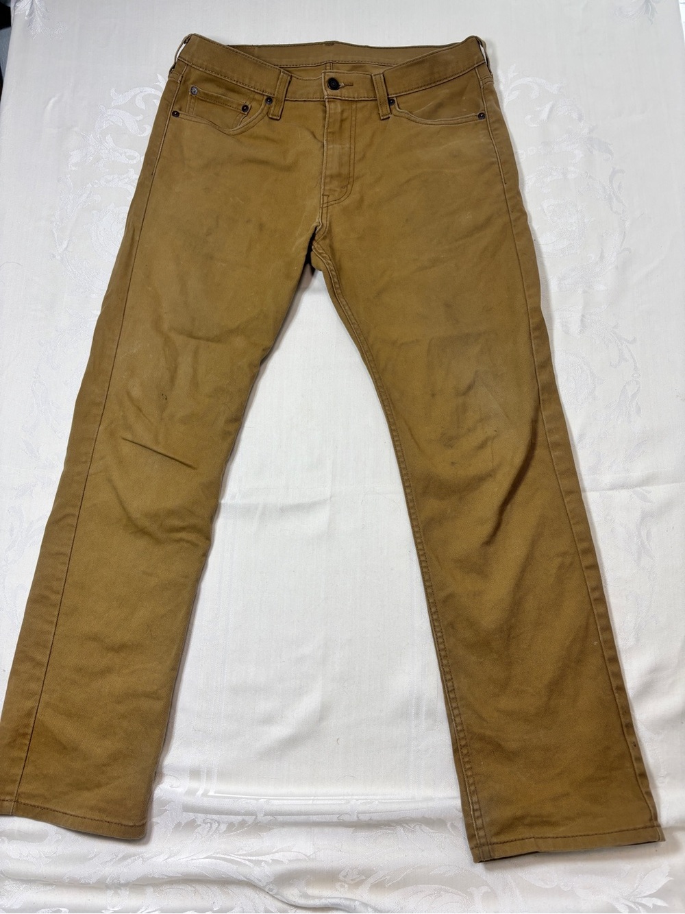 Levi's 513 Tan Straight Leg Work Jeans